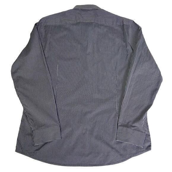 Kenneth Cole New York Men’s Black Striped Button Up Shirt Long Sleeve Size XL - Picture 2 of 11